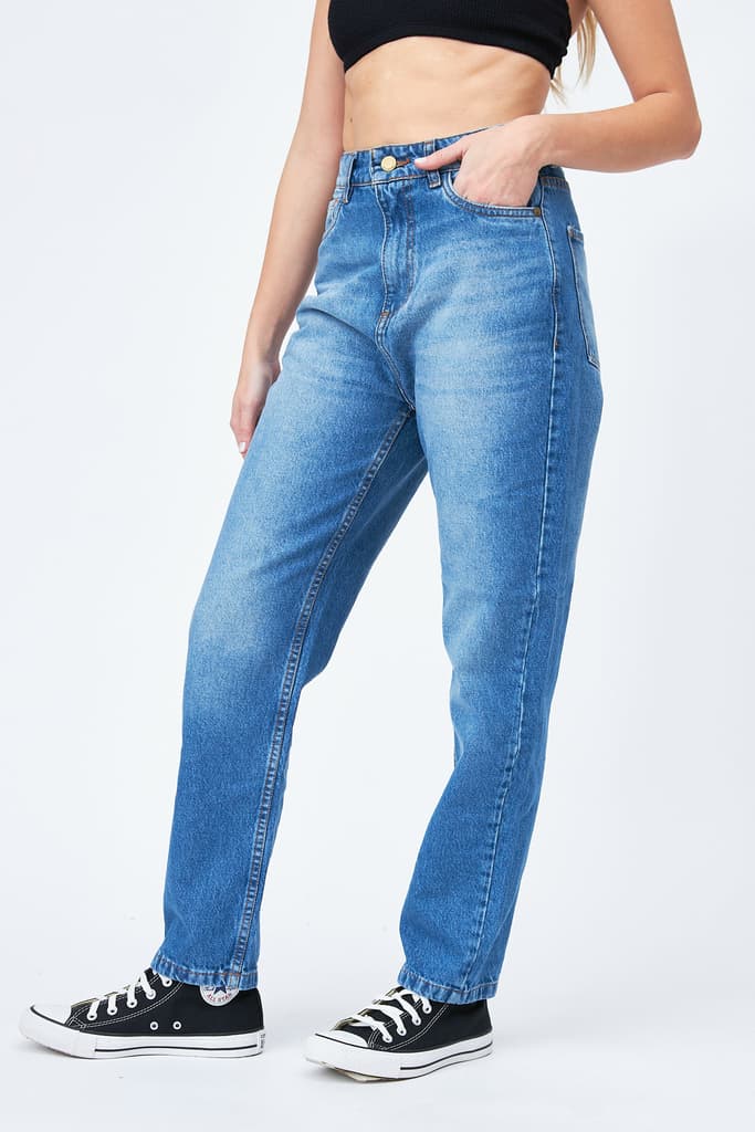 Jean Billabong Mom Old School Deep Blue