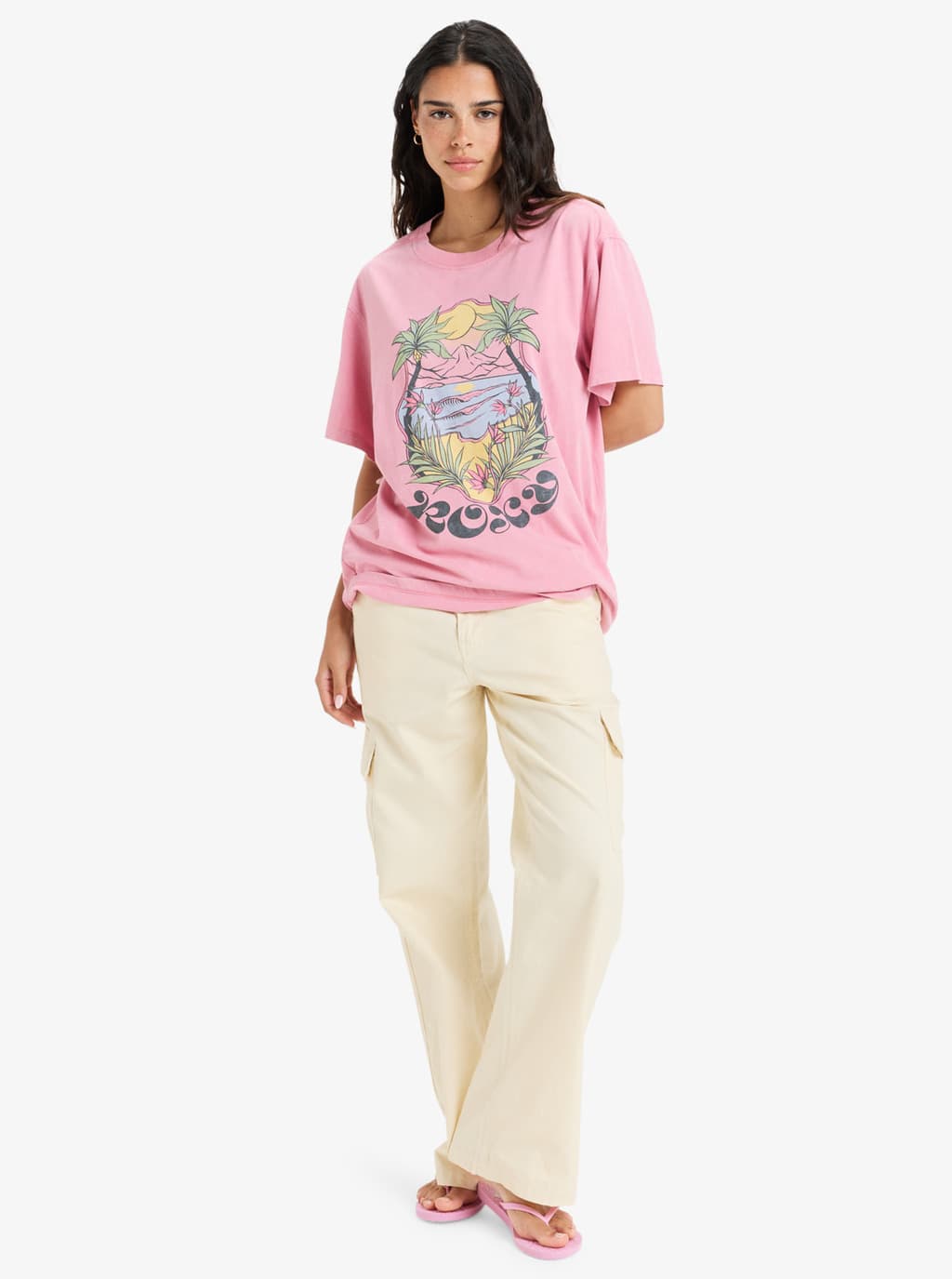 Remera Roxy Sunny Oversize Optic Wash