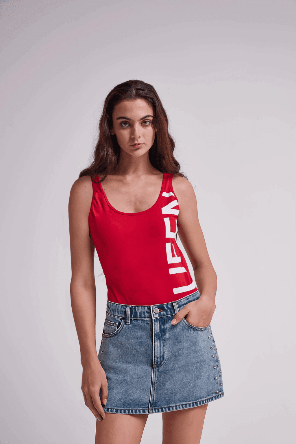 Pollera Queen Juana Mini Denim Lynn